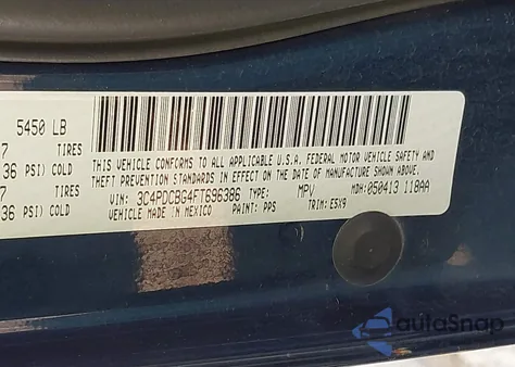 2015 Dodge Journey Sxt from USA, damaged, VIN 3C4PDCBG4FT696386